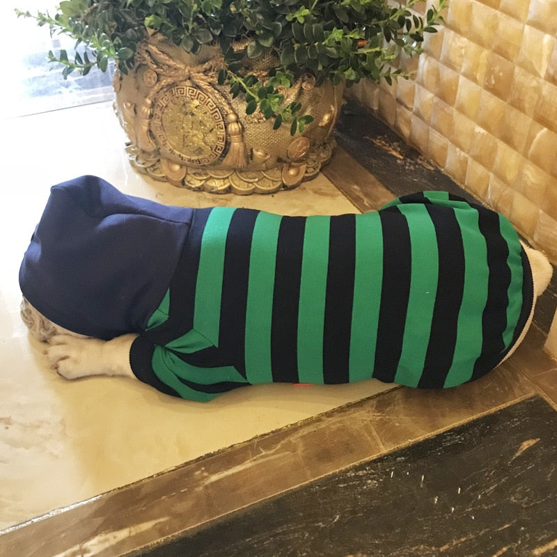 Stripe Tails Pet Dog Striped Hoodies Jacket