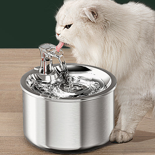 Stainless Steel Water Dispenser Automatic Over-Circulation Flow Smart Water Dispenser Cat & Dog Filtered Pet Drinking Bowl