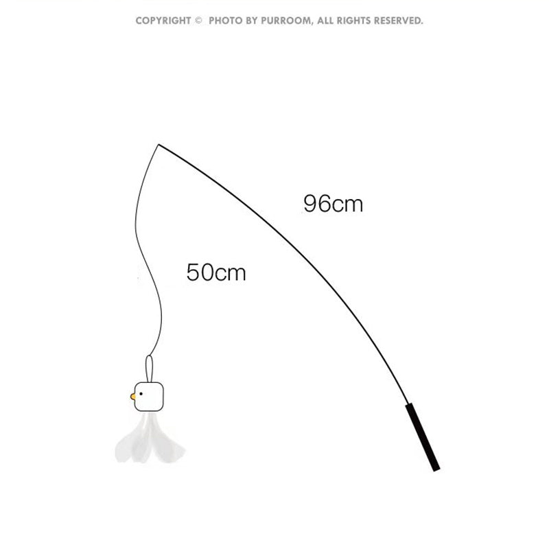 Feather Frenzy: Telescopic Chicken Stick Cat Wand Toy