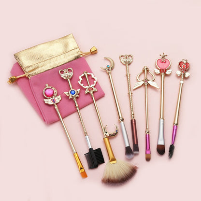 Lunar Beauty: Sailor Moon Inspired Anime Makeup Brushes Set