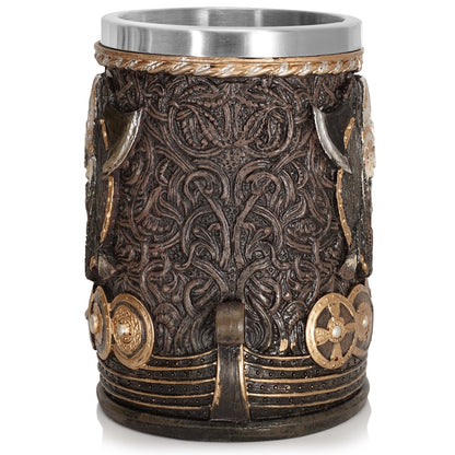 Viking Buccaneer Tankard: Large Stainless Steel Drinking Cup