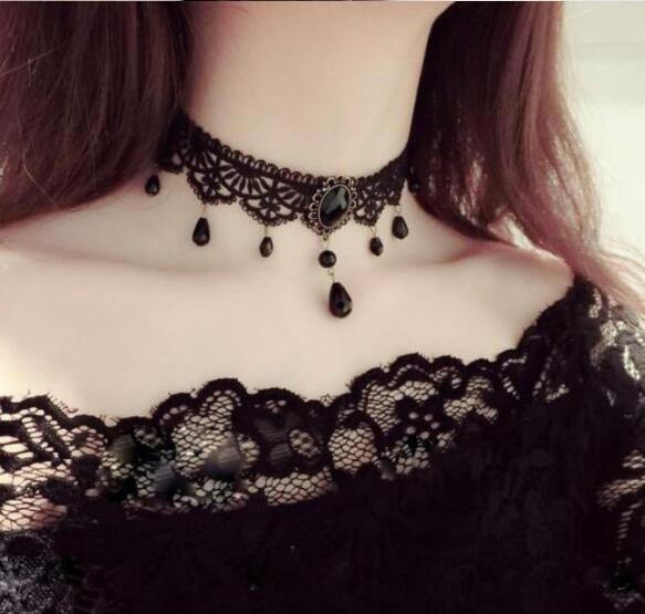 Gothic Multi-Layer Crystal Lace Choker - Variety