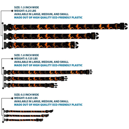 Plastic Clip Collar - Mud Flap Girl Repeat Black/Orange Fade