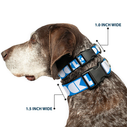 Plastic Clip Collar - BUCKLE-DOWN Shapes Turquoise/White