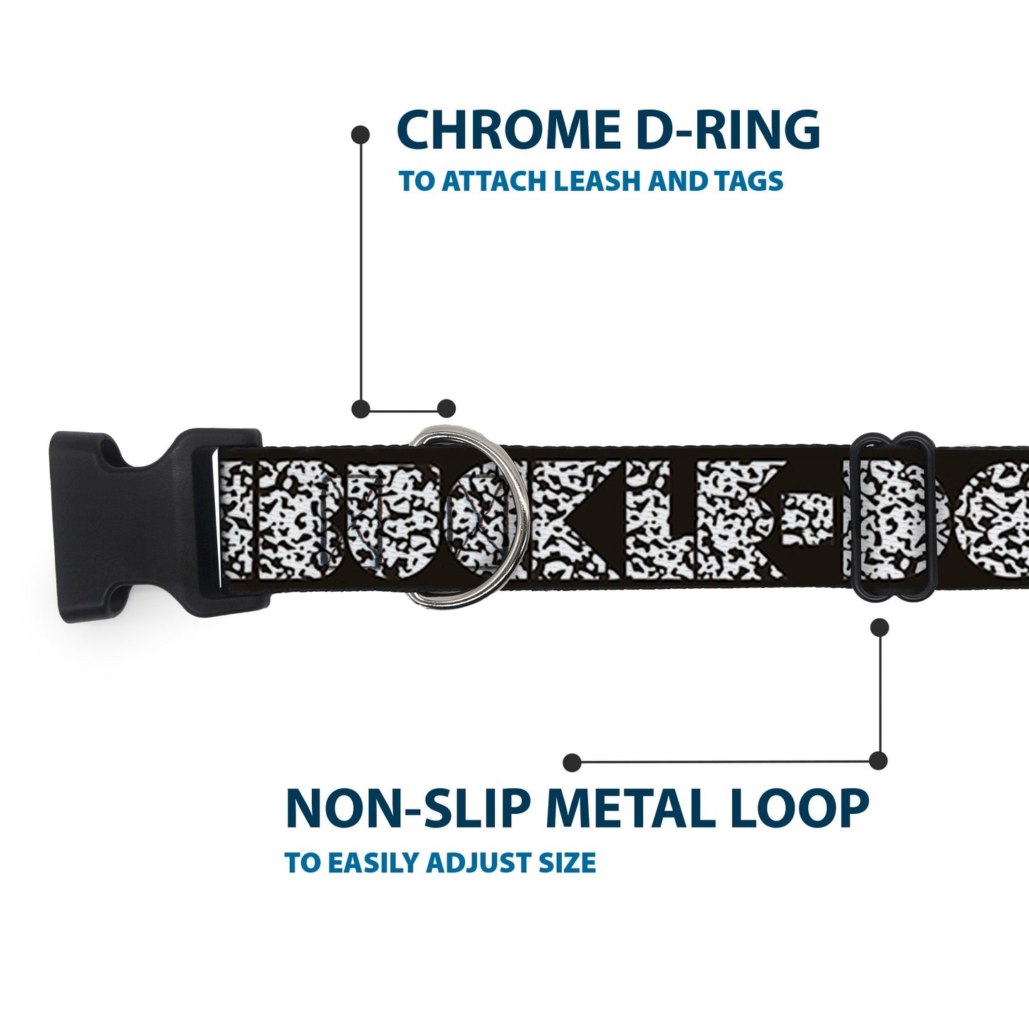 Plastic Clip Collar - BUCKLE-DOWN Shapes Black/Camo White/Black