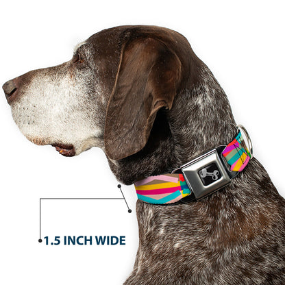 Dog Bone Seatbelt Buckle Collar - Geometric10 Multi Color
