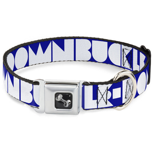 Dog Bone Seatbelt Buckle Collar - BUCKLE-DOWN Shapes Blue/White
