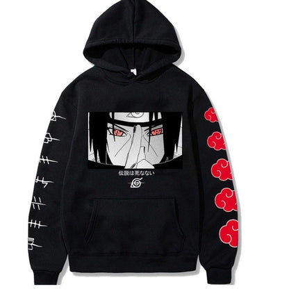 Sharingan Shadows: Naruto Itachi Uchiha Anime Printed Hoodie
