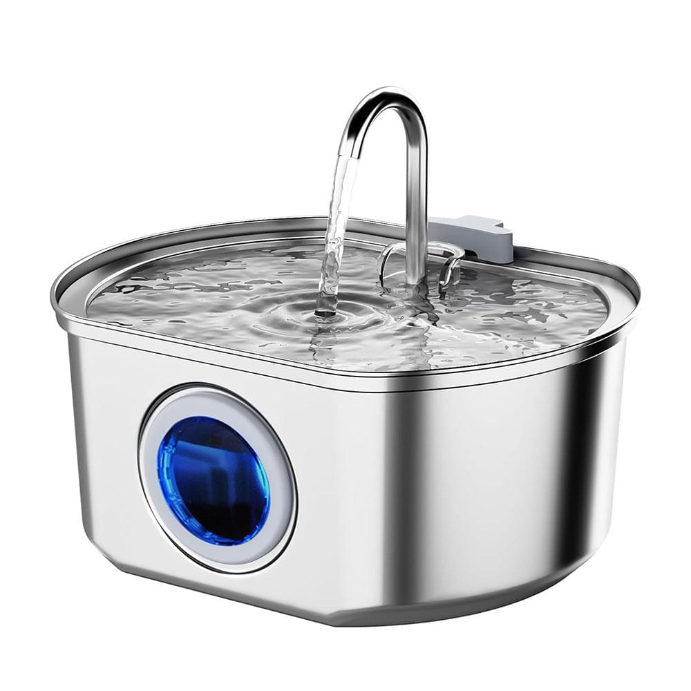 Stainless Steel Smart Pet Water Dispenser with Automatic Circulation and Filtration, Large Capacity Feeder for Cats and Dogs.