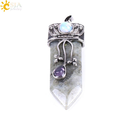 Vintage Sword-Shaped Crystal Pendant