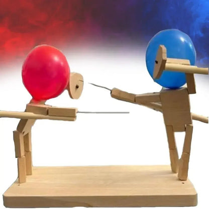 Balloon Duel: Handcrafted Bamboo Fencing Puppets