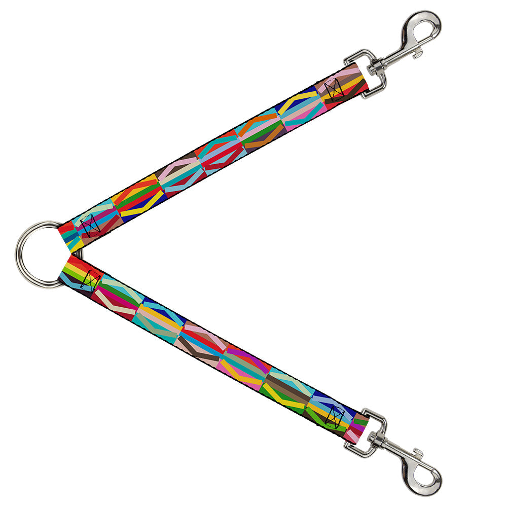 Dog Leash Splitter - Geometric10 Multi Color