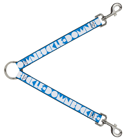 Dog Leash Splitter - BUCKLE-DOWN Shapes Turquoise/White