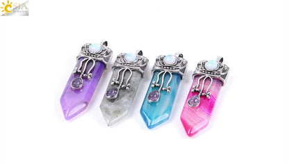 Vintage Sword-Shaped Crystal Pendant