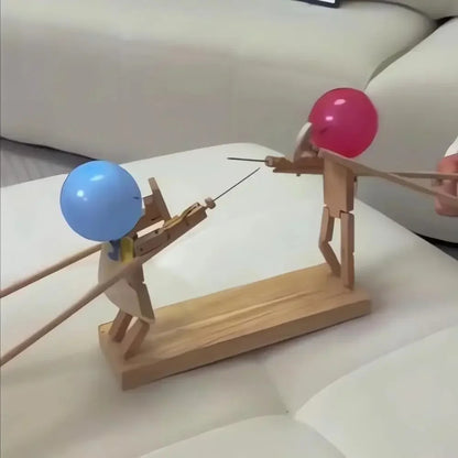 Balloon Duel: Handcrafted Bamboo Fencing Puppets