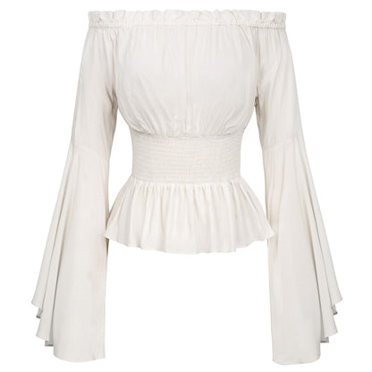 Retro Gothic Off-Shoulder Chemise: Victorian Peasant Blouse