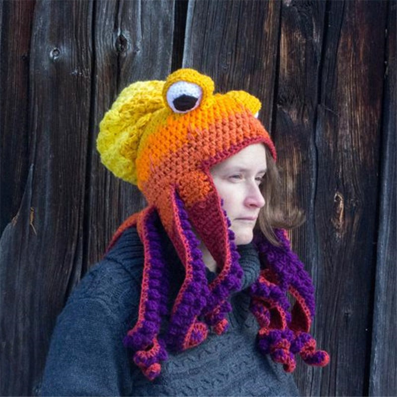 Kraken Cozy: Octopus Knitted Hood