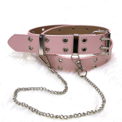 Punk Fusion Fashion Hip Hop Style Decorative Gothic Style Belt With Chain