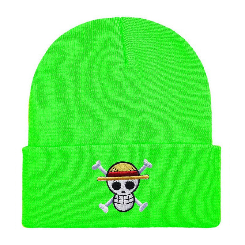 Pirate King's Emblem: One Piece Embroidered Knitted Hat