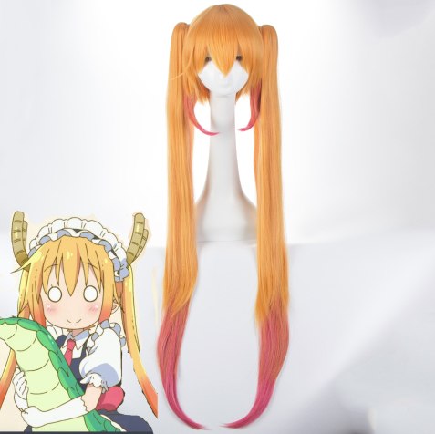 Japanese Anime Kobayashi Maid Dragon Tohru Cosplay Wig Long pigtails
