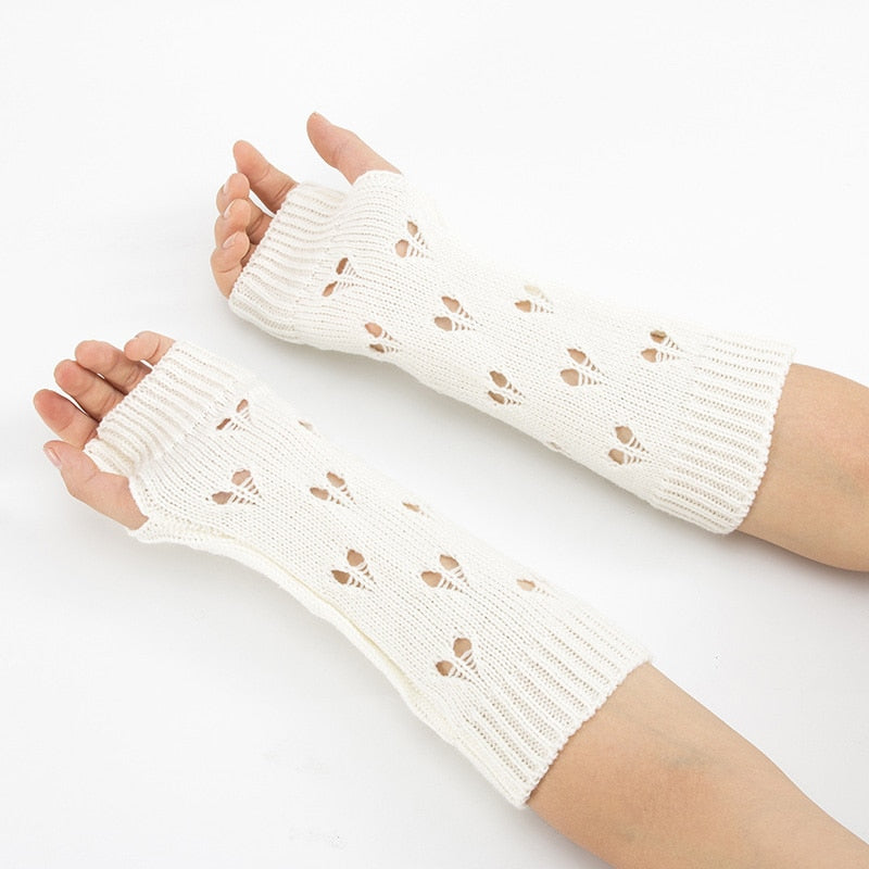Cozy Charm: Women's Crochet Knitted Arm Gloves