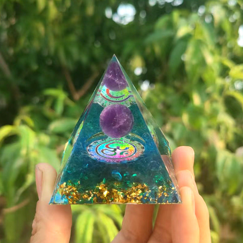 Orgone Energy - Various Crystal Ball Pyramids - Positive Energy Chakra Pyramids