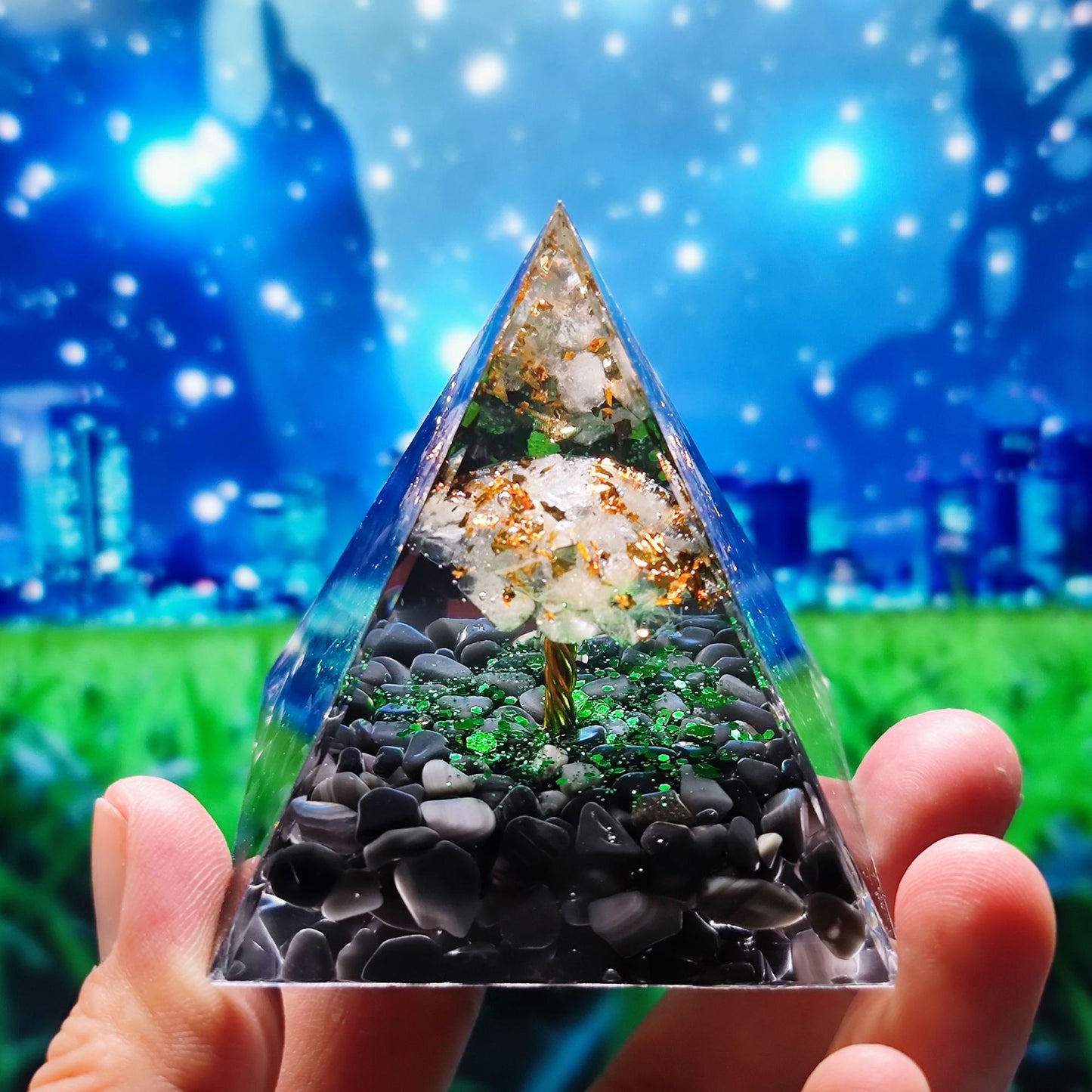 Orgone Pyramid Various Crystal Tree's
