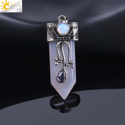 Vintage Sword-Shaped Crystal Pendant