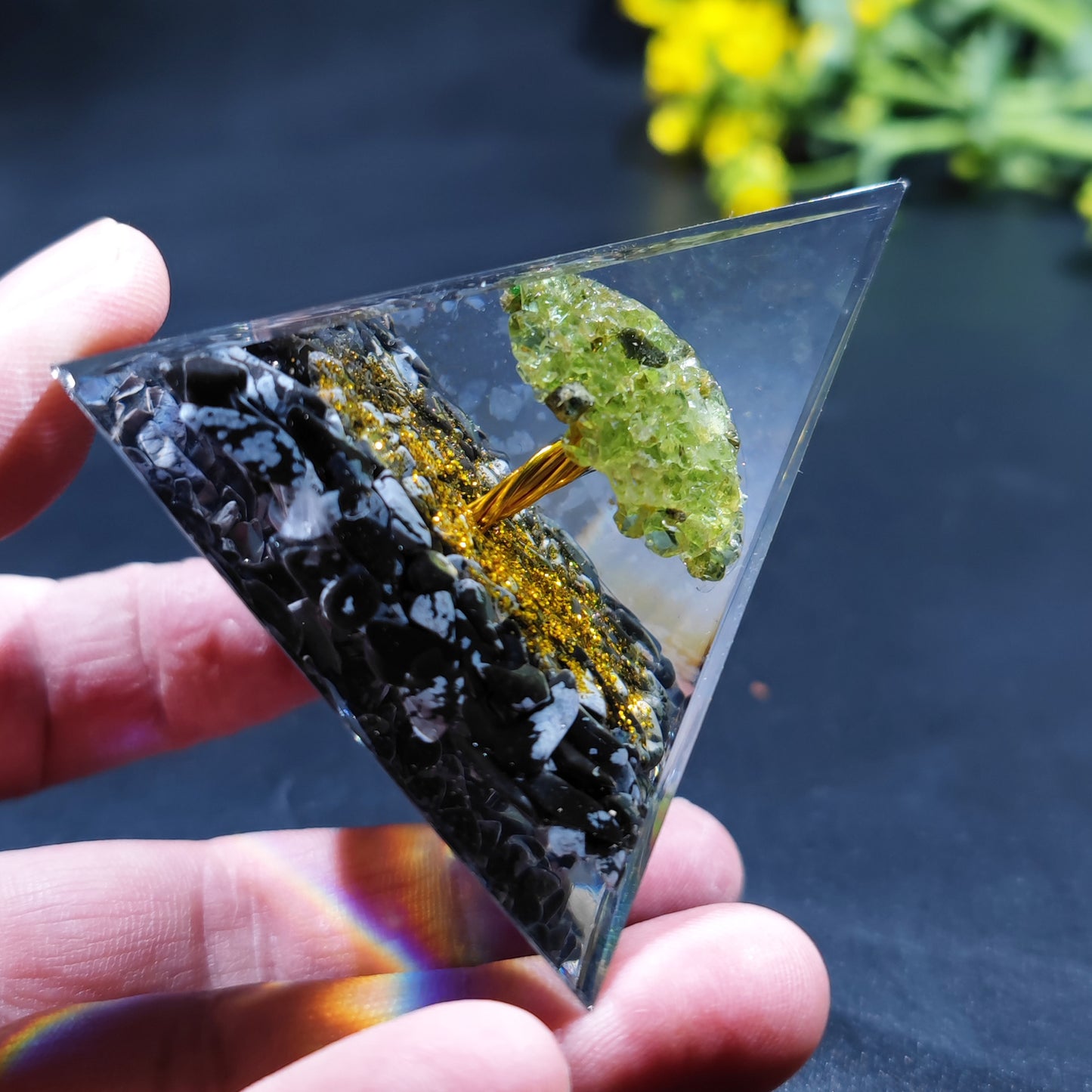 Orgone Pyramid Various Crystal Tree's