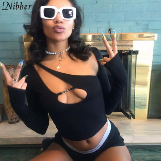 Hollowed Out Crop Top with Buckle