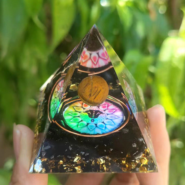 Orgone Energy - Various Crystal Ball Pyramids - Positive Energy Chakra Pyramids