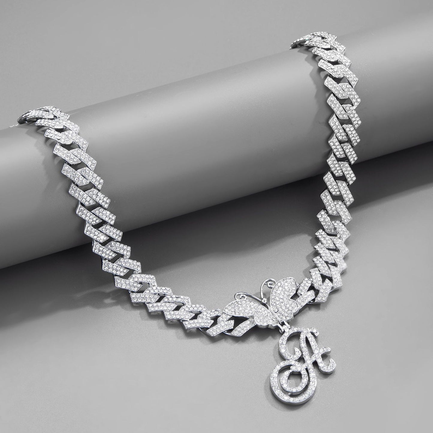 Cuban Link w/ Custom Butterfly Letter Pendant