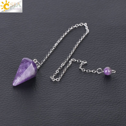 Reiki Pendulum Healing Crystal Necklaces