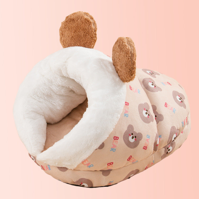 Purr-fect Slipper Sleeper: Year-Round Comfort Cat and Dog Bed