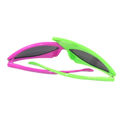 Novelty Green & Pink Roy Purdy Style Glasses Hip-Hop Asymmetric Triangular Sunglasses Party Supplies Decoration