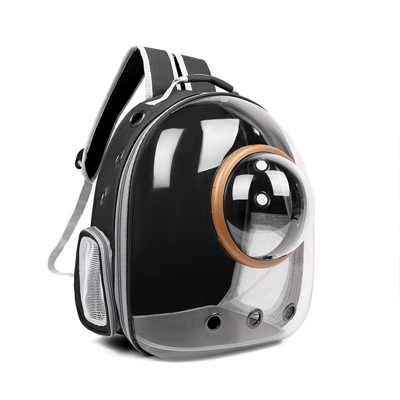 Space Capsule Cat Shoulder Bag: Transparent Panoramic Portable Pet Carrier