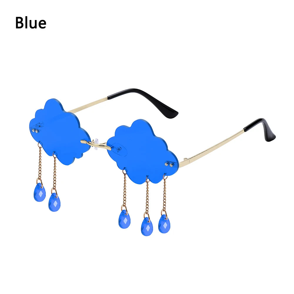 Diamond Shape Rimless Sunglasses for Women - UV400 Narrow Frame Trendy Streetwear Eyewear
