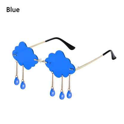 Diamond Shape Rimless Sunglasses for Women - UV400 Narrow Frame Trendy Streetwear Eyewear