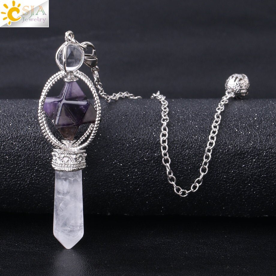 Rotatable Merkaba Crystal Pendulum Amulet