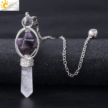 Rotatable Merkaba Crystal Pendulum Amulet