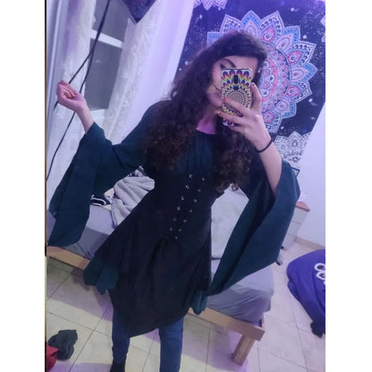 Renaissance : Adult Women's Medieval Elven Fairy Costume with Celtic Corset