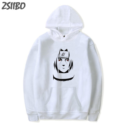 Two-Tone Sasuke Hoodie w/ Sharingan - Black or White