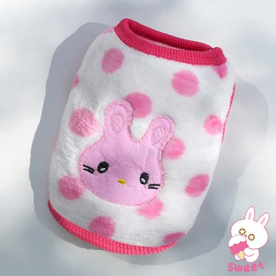 Soft Flannel Puppy Puffer Vest Winter Dog Cat Clothes Small Pets