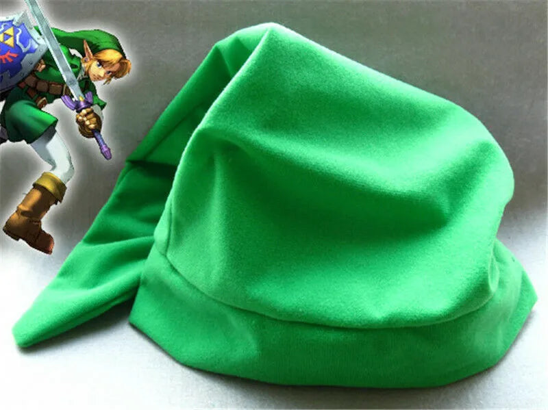 Legend of Zelda Link Cosplay Hat - Green Elf Adventurer Costume Cap for Conventions and Parties