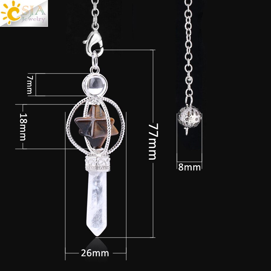 Rotatable Merkaba Crystal Pendulum Amulet