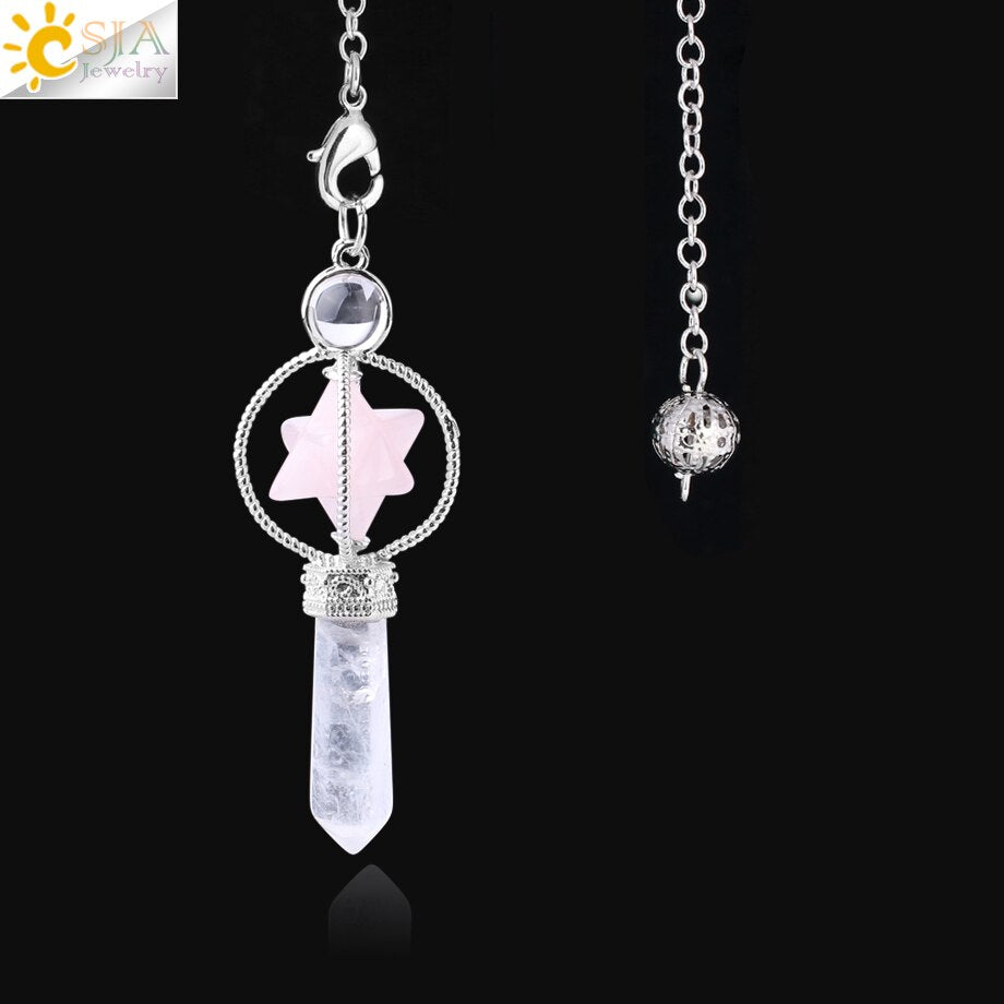 Rotatable Merkaba Crystal Pendulum Amulet