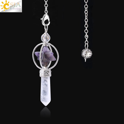 Rotatable Merkaba Crystal Pendulum Amulet