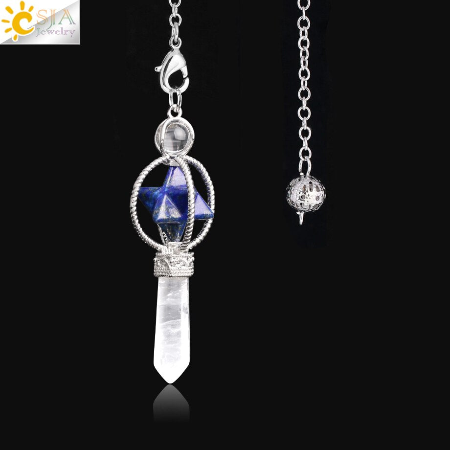 Rotatable Merkaba Crystal Pendulum Amulet