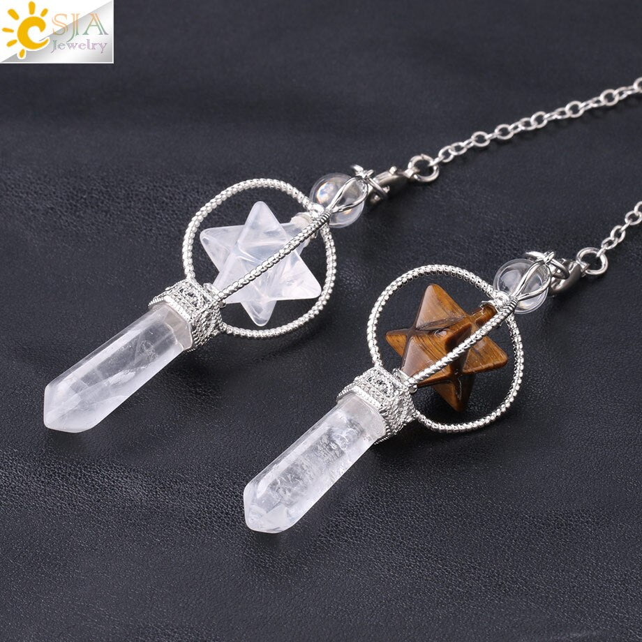 Rotatable Merkaba Crystal Pendulum Amulet