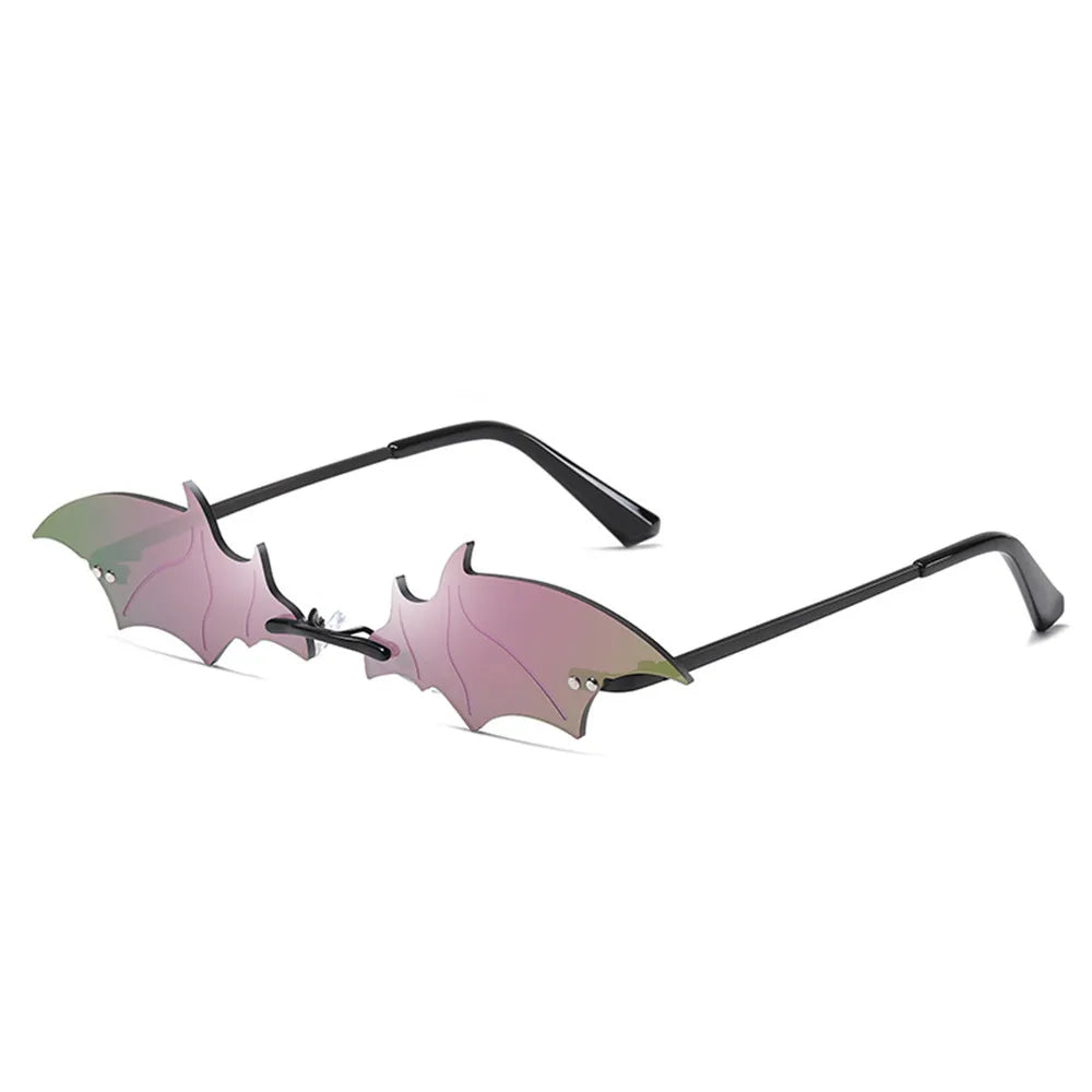 Diamond Shape Rimless Sunglasses for Women - UV400 Narrow Frame Trendy Streetwear Eyewear